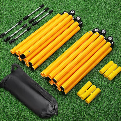 6PCS 5.4FT Agility Poles, Multifunctional Soccer Poles for Training, Adjustable Foldable into Speed Ladder Agility Hurdles, Plug-and-play Portable 3 in 1 Football Training Equipment for Adult Youth