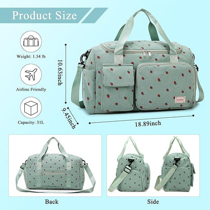 Small Gym Bags for Women, Travel Duffle Bag with Shoes Compartment, 4 in 1 Carry on Weekender Overnight Bag with Dry Wet Separated Pocket, Sport Gym Tote Bag for Yoga, Dance, Swimming, Workout, Ballet