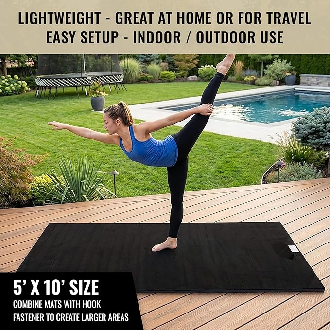 Dollamur 5'x10'x1-3/8" Gymnastics Mat, Carpeted Mat for Tumbling and Cheerleading, FLEXI-Roll®
