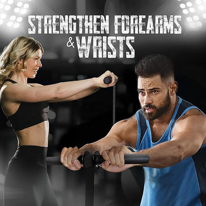 Yes4All Wrist and Forearm Blaster, Build Massive Grip Strength & Muscles with Steel Wrist Roller & Forearm Roller, Heavy Duty Arm Blaster Fits 1" & 2" Weight Plates, Improve Lifting Power