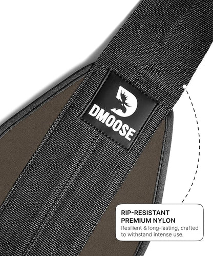DMoose Fitness Hanging Ab Straps for Pull Up Bar & Core Strength Training - Soft Padded Exercise Straps for Ab Swing & Leg Raises, Hang Bar Strap with 2 Steel Carabiners - Abs Equipment for Home & Gym