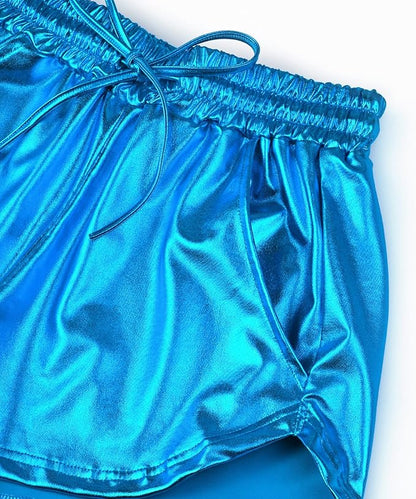 Perfashion Women's Metallic Shorts Summer Sparkly Hot Outfit Shiny Short Pants