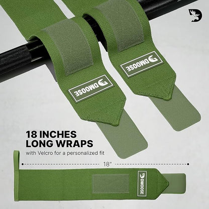 DMoose Fitness Wrist Wraps for Weightlifting 18" - Heavy Duty Gym Wrap with Hand Thumb Loop for Support & Pain Relief, USPA Approved Powerlifting, Weight Lifting Wrist Straps for Men & Women Work Out