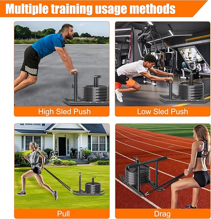 Weight Sled for Training - Heavy Duty Football Sled for Lineman, Sled Pull Workouts, Speed & Strength Training, Football Blocking Sled, Running Sled for Athletes, Weighted Sled for Outdoor & Indoor Workouts