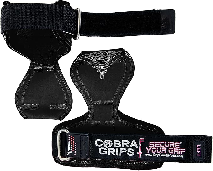 Cobra Grips PRO Weight Lifting Gloves Heavy Duty Straps Alternative with Power Lifting Hooks Padded Wrist Support for Deadlifts & Bodybuilding