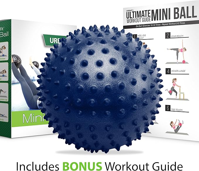 URBNFit Pilates Ball 9 Inch - Small Exercise Balls for Yoga, Barre, Physical Therapy, Stretching, Posture, Core Fitness – Mini Bender & Massager Ball for Back Pain with Workout Guide