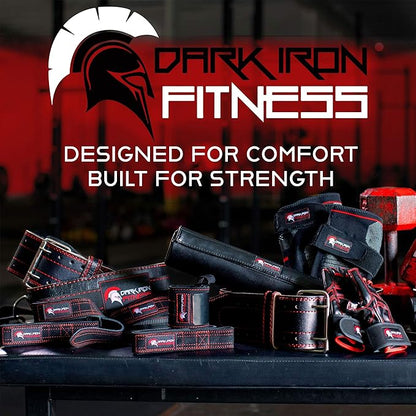 Dark Iron Fitness Genuine Leather Gym Gloves for Men Women, Wrist Wrap Support Workout Gloves for Weight Lifting Crossfit Deadlift Barbell Exercise Palm Padding Callus Protection Grips