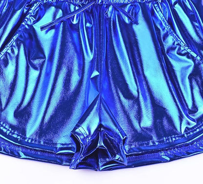 Perfashion Women's Metallic Shorts Summer Sparkly Hot Outfit Shiny Short Pants