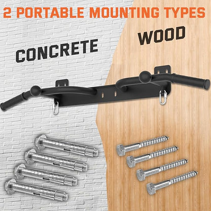 Wall Mounted Pull Up Bar - Heavy Duty Chin Up Bar, Pull-Up Bar for Garage, Joist, Wall Mount - Multifunctional Fitness Bar, Supports up to 600 Lbs