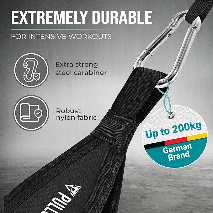 PULLUP & DIP Ab Straps, Premium Abdominal Slings for Abdominal Training, Padded Workout Straps for Crunches, Hanging, Leg Raise, Set of 2 Ab Slings for Pull-Up and Chin-Up Bar