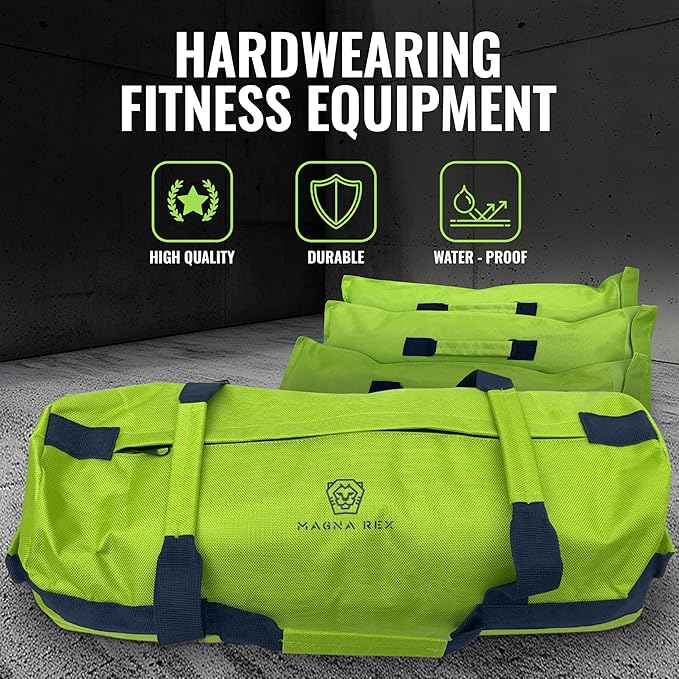 Sandbags for Working Out - 50 to 90 lbs - Adjustable Heavy Duty Equipment for Weight Training - 1 Outer, 3 Inner Sandbags - Portable Tough Workout - Non Slam