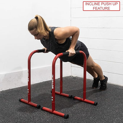 Valor Fitness Non-Slip Dip Station Stands – Bodyweight Exercise Equipment for Dips, L-Sits, Rows, Push-Ups, Pull-Ups Uppr Body Workout - Home Gym Strength Training