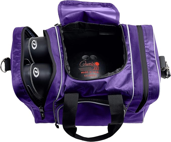 Athletico Bowling Bag for Single Ball - Single Ball Tote Bag With Padded Ball Holder - Fits a Single Pair of Bowling Shoes Up to Mens Size 14