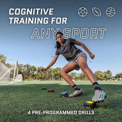 SKLZ Reactive Flash LED Training Pods – Reaction Time, Agility, and Cognitive Training Tool with 4 Games – Multi-Directional Activation, Durable Design for Speed and Hand-Eye Coordination
