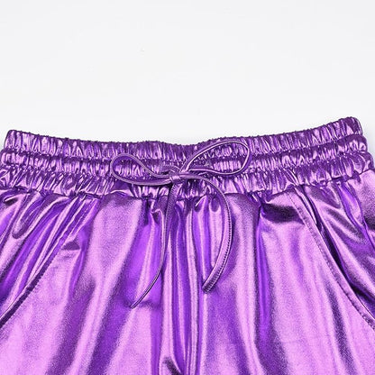 Perfashion Women's Metallic Shorts Summer Sparkly Hot Outfit Shiny Short Pants