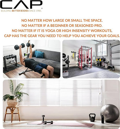 CAP Barbell 150 LB Coated Hex Dumbbell Weight Set with Vertical Rack | Multiple Options