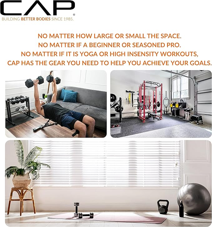 CAP Barbell 150 LB Coated Hex Dumbbell Weight Set with Vertical Rack | Multiple Options