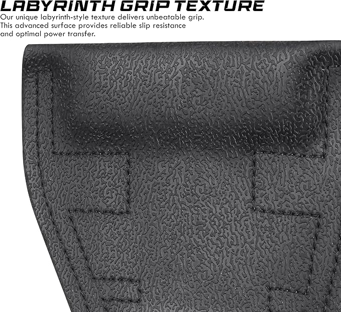 Premium Weight Lifting Grips & Straps for Deadlifts & Powerlifting – Anti-Slip Leather and Rubber Grip with Padded Wrist Wrap Support –