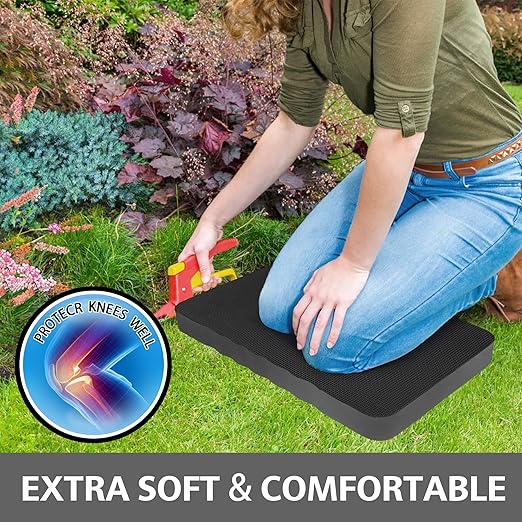 HOOPLE Extra Thick Kneeling Pad, Soft Foam Kneeling Cushion, Waterproof Gardening Knee Pads, Lightweight Knee Mat for Bathing, Workout Supplies, Exercise Yoga, Garden Work Gifts (Black 17.5 x 11 x 1.5 in)