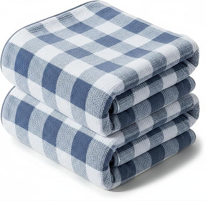 2-Pack Microfiber Bath Towels (27x54 Inches) - Ultra Soft & Quick Dry, 3X Absorbency, Lightweight for Gym, Yoga, Travel & Spa - Perfect for Home, Fitness & Post-Workou