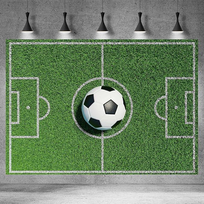 7x5ft Football Backdrop Green Grass Field Photography Backdrop Sports Game Party Birthday Party Backgrounds Football Court Sports Stadium Boys Children Adult Portraits Photo Studio Props