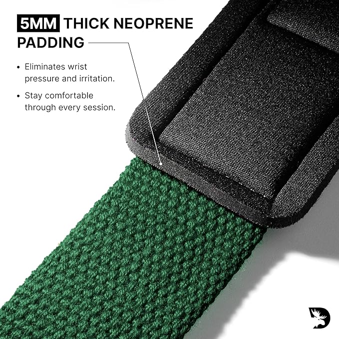 DMoose Fitness Lifting Straps 24" (Pair) - 5mm Padded Durable Wrist Straps for Weightlifting & Powerlifting - Cotton Lifting Strap with Silicone Grip for Men & Women - Deadlift Strap for Gym Workout