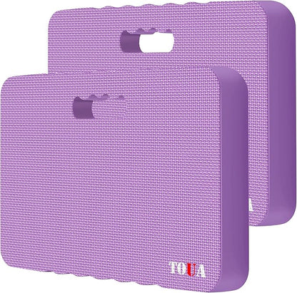 TOUA Kneeling Pad Thick Extra Large High Density Foam Comfort Kneeling Pad for Work Gardening Yoga Exercise Garden Knee Pad, Purple 2 Pack