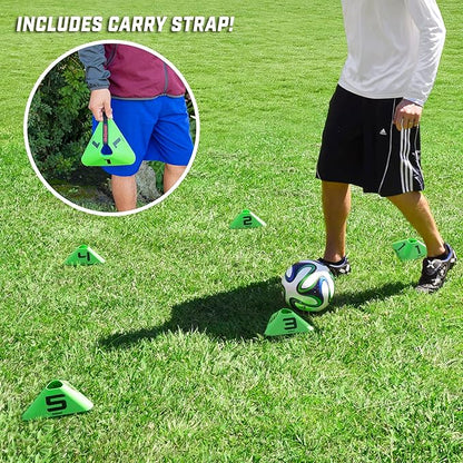 GoSports Modern Sports Cones - 12 Pack with Numbered Cones - Great for Soccer, Basketball, Football and More
