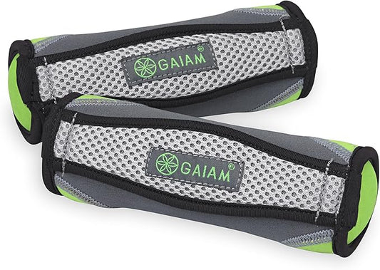 Gaiam Hand Weights for Women & Men Soft Dumbbell Walking Hand Weight Sets with Hand Strap