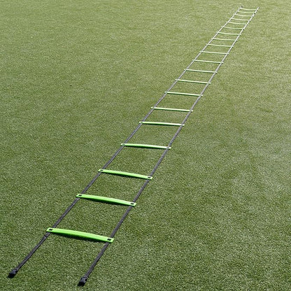 QUICKPLAY Adjustable Agility Ladder 29.5ft - Soccer Training Ladder 20 Rungs Speed Ladder with Adjustable Spacing for Agility Drills and Footwork, Portable Soccer Training Equipment