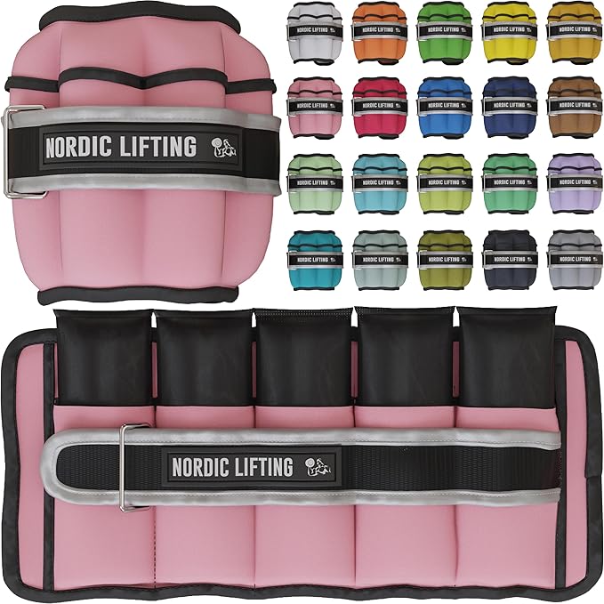 Nordic Lifting Adjustable Ankle Weights for Women & Men – 1 Pair (2–10 lbs) Wrist, Arm & Leg Weights for Gym, Yoga & Home Workouts – Secure Fit Strap Design – Durable Fitness Training Equipment