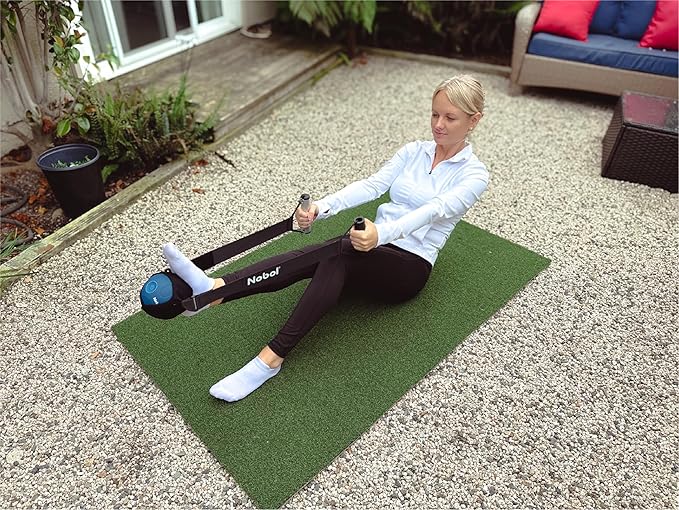Muscle Recovery Kit | MyoSphere Vibration Massage Ball & MyoBelt Accessory | Target deep Muscle Layers, Easing Tension in The Back, Neck, Shoulders, arms, HIPS, Glutes, and Legs. (Nobol Blue)
