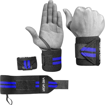 Elastic Wrist Wraps for Powerlifting, Strength Training, Bodybuilding, Cross Training, Olympic Weightlifting, Yoga Support - One Size Fits All