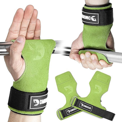 DMoose Fitness Weight Lifting Hooks (Pair) for Deadlifts, Pull Ups, Rows & Shrugs - Anti-Rip Nylon Strap Hand Grips with Thick Wrist Padding - Heavy Duty Wrist Straps for Weightlifting & Gym Workouts