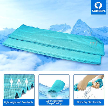 Sukeen Cooling Towels(40"x12") for Neck & Head, Soft Breathable Chilly Towel for Yoga, Golf, Gym, Camping, Running, Workout & More Activities