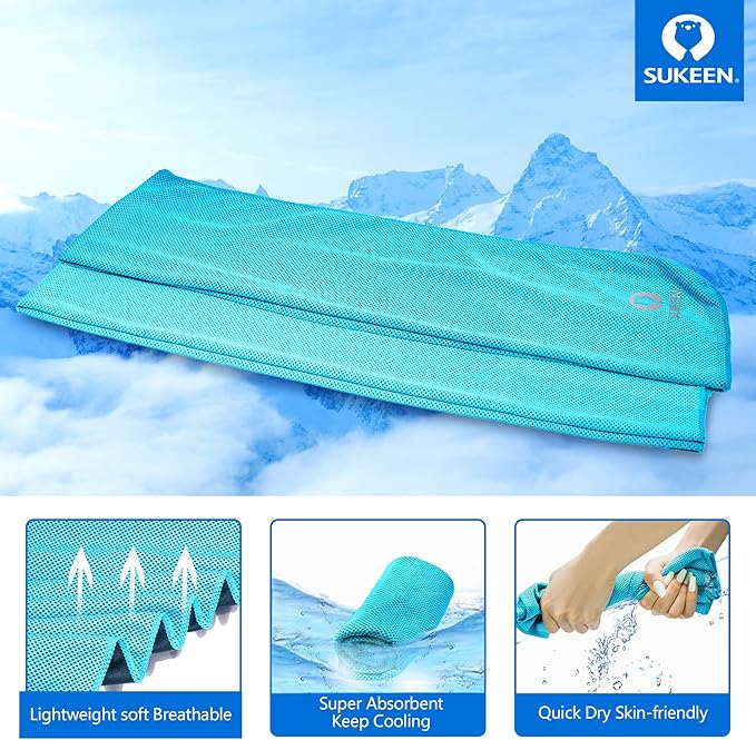 Sukeen Cooling Towel for Neck and Face (40"x12"), Microfiber Bulk Cooling Towels for Athletes Cooling Neck Wraps Instant Cooling Towels for Yoga,Gym,Golf,Running,Fitness and Workout