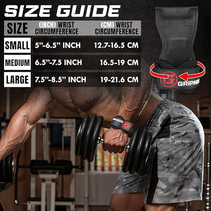 Premium Weight Lifting Grips & Straps for Deadlifts & Powerlifting – Anti-Slip Leather and Rubber Grip with Padded Wrist Wrap Support –