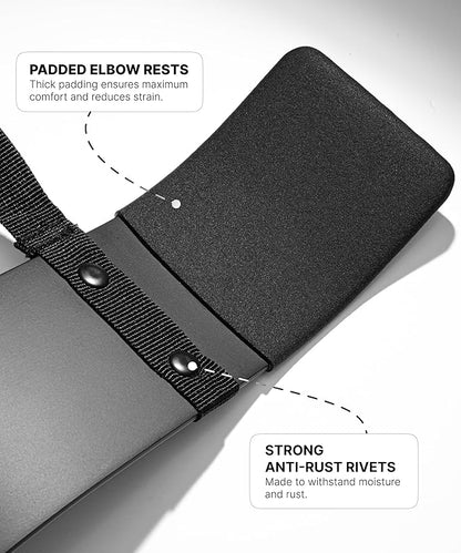 DMoose Fitness Arm Blaster for Biceps and Triceps - Heavy Duty Aluminum, Soft Neck Padding & Adjustable Straps - Bicep Curl Support for Isolation & Strength Training - Biceps Workout Equipment for Men