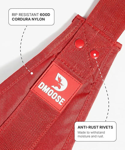 DMoose Fitness Hanging Ab Straps for Pull Up Bar & Core Strength Training - Soft Padded Exercise Straps for Ab Swing & Leg Raises, Hang Bar Strap with 2 Steel Carabiners - Abs Equipment for Home & Gym