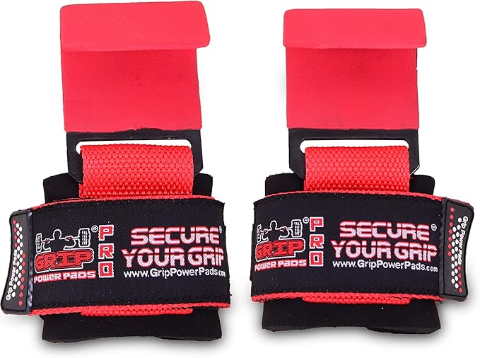 Weight Lifting Rod Hooks Heavy Duty Wrist Wraps Power Weight Lifting Training Gym Grips Straps Set of 2