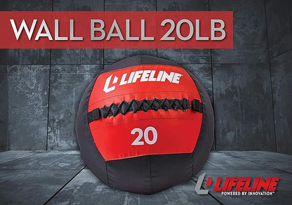 Lifeline Wall Ball Weighted Medicine Ball Core Strength with Sewn Exterior - Coordination, Stability, Cardio, Plyometrics, Crossfit