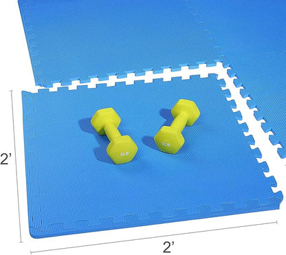 BalanceFrom Puzzle Exercise Mat 1/2" Thick, EVA Interlocking Foam Floor Tiles for Home Gym, Mat for Home Workout Equipment, Floor Padding for Kids, Multiple Sizes and Colors
