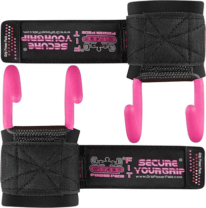 Weight Lifting Rod Hooks Heavy Duty Wrist Wraps Power Weight Lifting Training Gym Grips Straps Set of 2