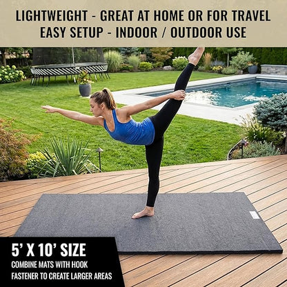 Dollamur 5'x10'x1-3/8" Gymnastics Mat, Carpeted Mat for Tumbling and Cheerleading, FLEXI-Roll®