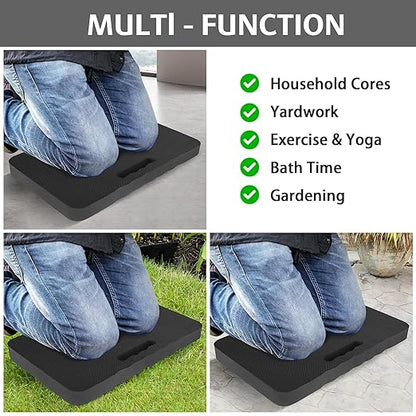 HOOPLE Extra Thick Kneeling Pad, Soft Foam Kneeling Cushion, Waterproof Gardening Knee Pads, Lightweight Knee Mat for Bathing, Workout Supplies, Exercise Yoga, Garden Work Gifts 17.5 x 11 x 1 in, Black