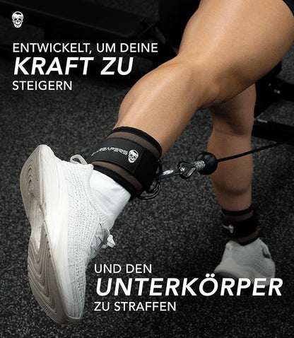 Gymreapers Ankle Straps For Cable Machine Kickbacks, Glute Workouts, Lower Body Exercises - Adjustable Leg Straps with Neoprene Padding