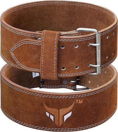 Mytra Fusion Weight Lifting Belt Double Prong Buckle Power Lifting Belt Leather Weightlifting Belt for Training Gym Workout