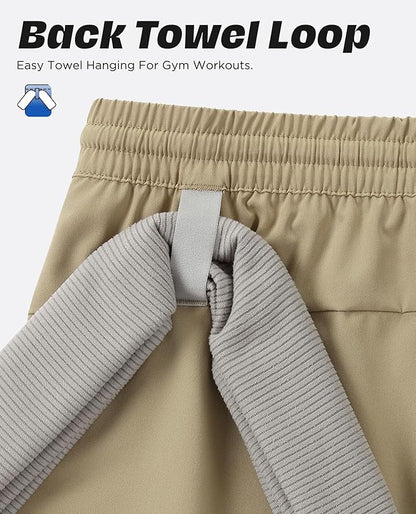 Men 2 in 1 Running Shorts with Compression Liner 5" 7" Quick Dry Workout Athletic Shorts with Pockets Towel Loop