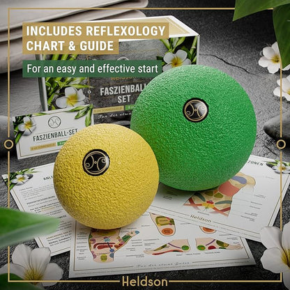 HELDSON® EPP Fascia Massage Balls Set [6cm & 8cm] – Trigger Point Massage Ball for Back, Feet & Neck – Deep Tissue Muscle Release & Myofascial Therapy – Lightweight & Firm