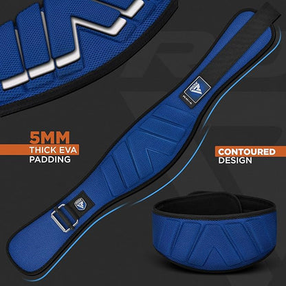 RDX Weight Lifting Belt, Curved Padded Back Lumbar Support, Fitness, Core Exercise Workout Bodybuilding Powerlifting Deadlifts Squats, Ladies Gents Men Women Home Gym Equipment